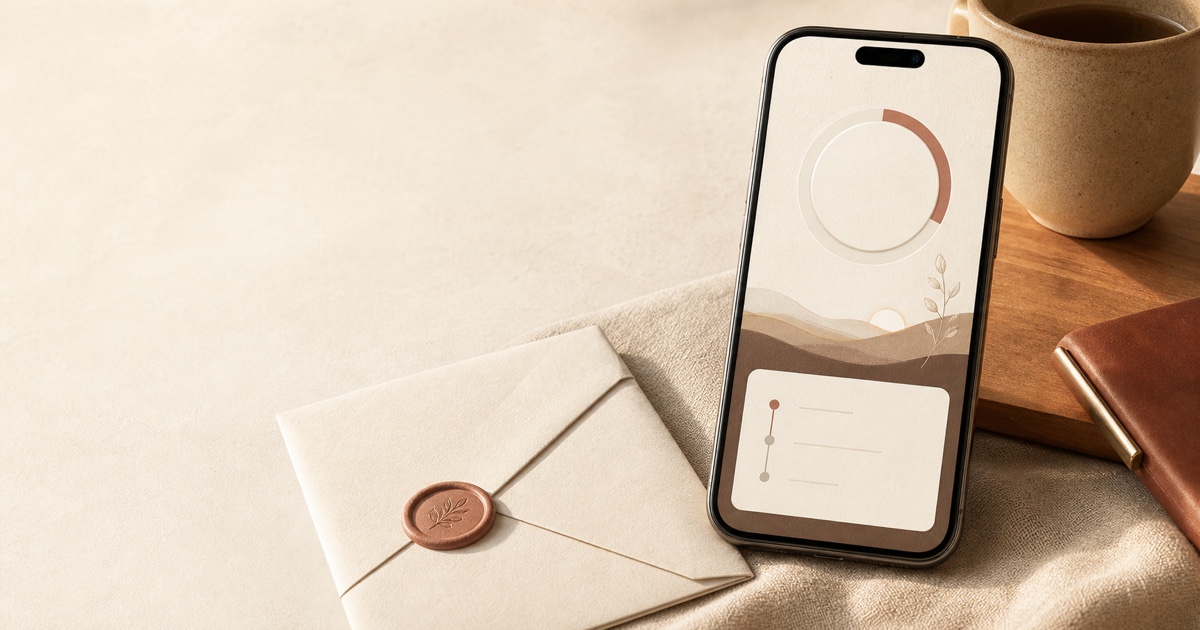A sealed letter and iPhone for a time capsule letter